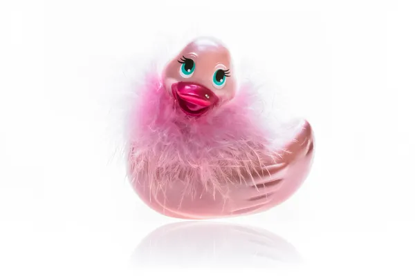 seksi pembe ördek üzerinde beyaz izole