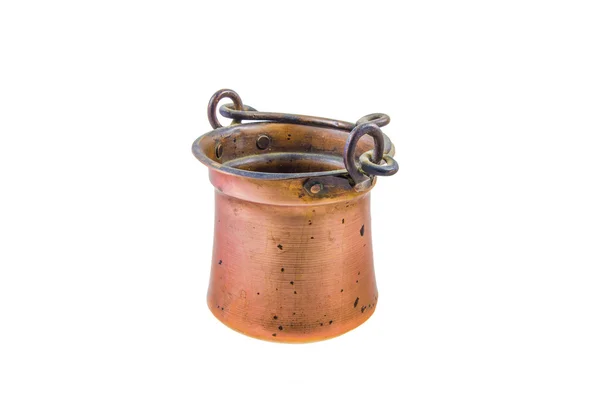 Vintage copper container or bowl — Stock Photo, Image