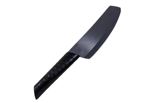 Cuchillo cerámico negro aislado en blanco — Foto de Stock