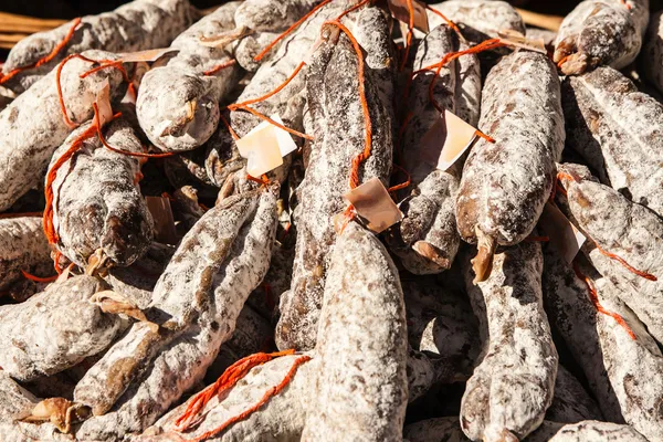 Wild boar sausages from the market — Stock Photo, Image