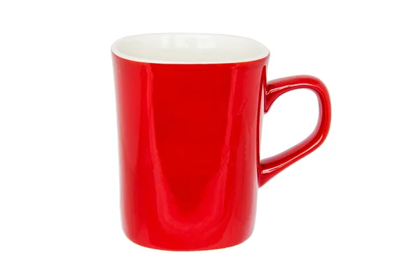 Red mug isolated on white — Stock Photo, Image