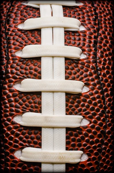 Primer plano de los cordones de fútbol americano — Foto de Stock