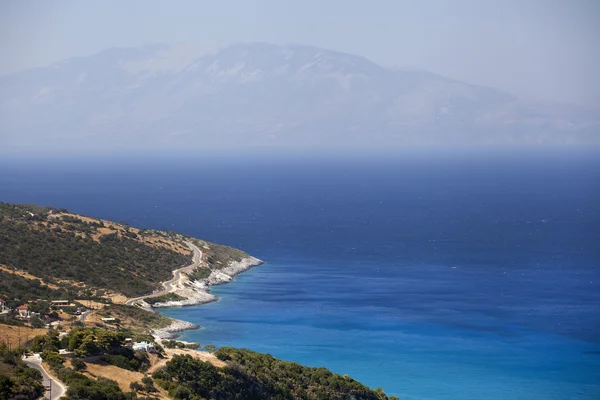 Isla Cefalonia, vista desde la Isla Zakynthos — Foto de Stock