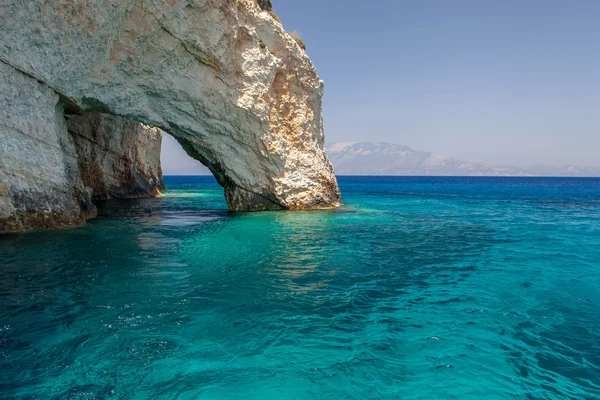 Blauwe grotten op het eiland Zakynthos, Griekenland — Stockfoto