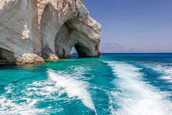 Grottes bleues sur l'île de Zante, Grèce — Photo