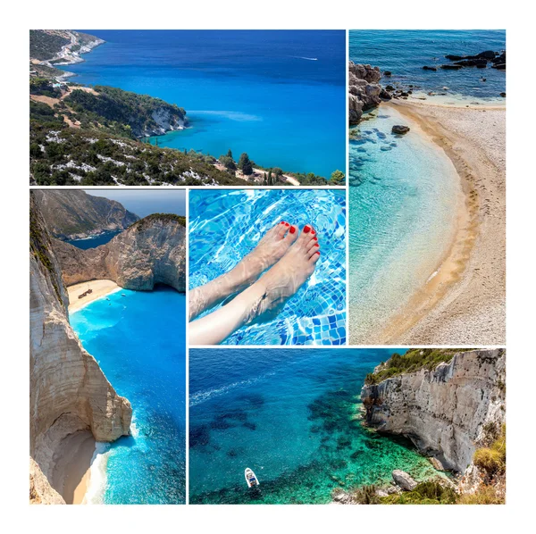 Verbazingwekkende zakynthos eiland collage, Griekenland — Stockfoto