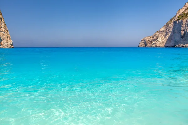 De schipbreuk van de beroemde strand (navaggio beach) op zante eiland, Griekenland — Stockfoto