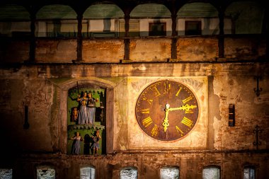 eski sighisoara ortaçağ şehir, fotoğraf gece saat saat