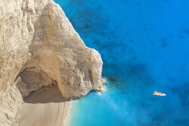 Superb beach Navagio in Zakynthos, Greece clipart