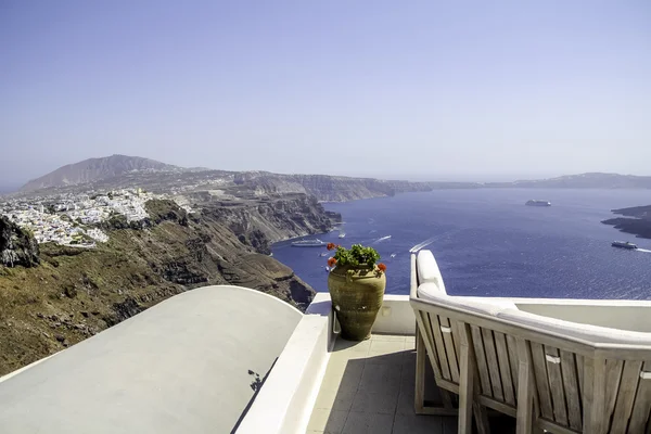 Santorini view (firostefani) - Urlaubshintergrund — Stockfoto