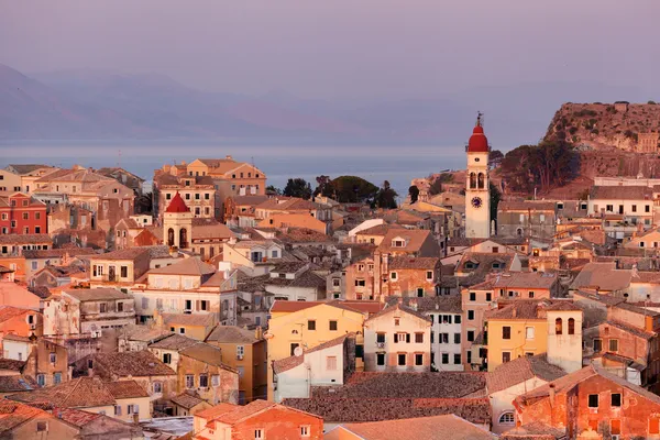 Panorama av kapitalet i corfu, Grekland — Stockfoto