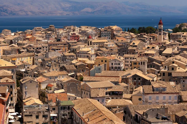 Panorama av kapitalet i corfu, Grekland — Stockfoto