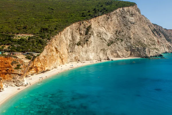 Veduta della spiaggia di Porto Katsiki, Lefkada Grecia — Foto Stock