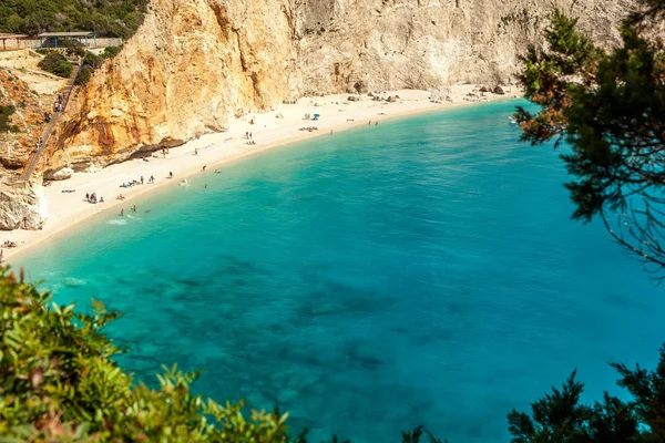 Veduta della spiaggia di Porto Katsiki, Lefkada Grecia — Foto Stock