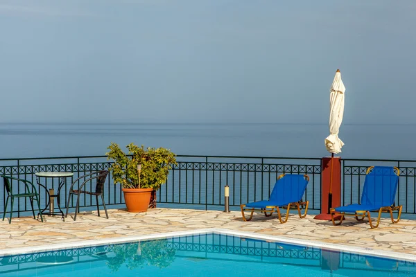 Panorama. Moderne Luxusvilla am Strand. Mallorca. Spanien — Stockfoto