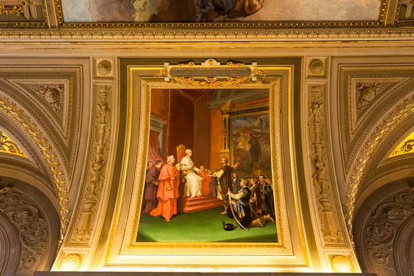 Mapa detalhes da sala de museus do Vaticano, Roma Itália — Fotografia de Stock