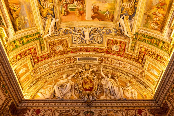 Mapa detalles de la sala de los museos Vaticanos, Roma Italia — Foto de Stock