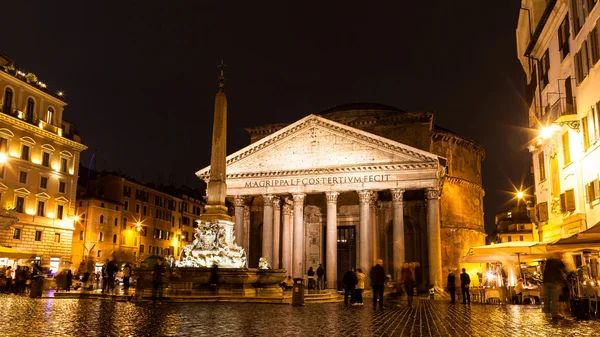 Pantheon om natten, Rom - Stock-foto