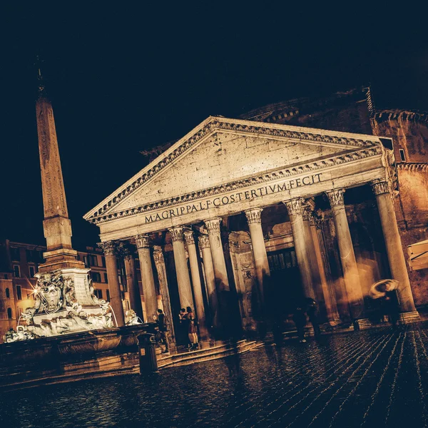 Vintage - Pantheon di notte, Roma — Foto Stock
