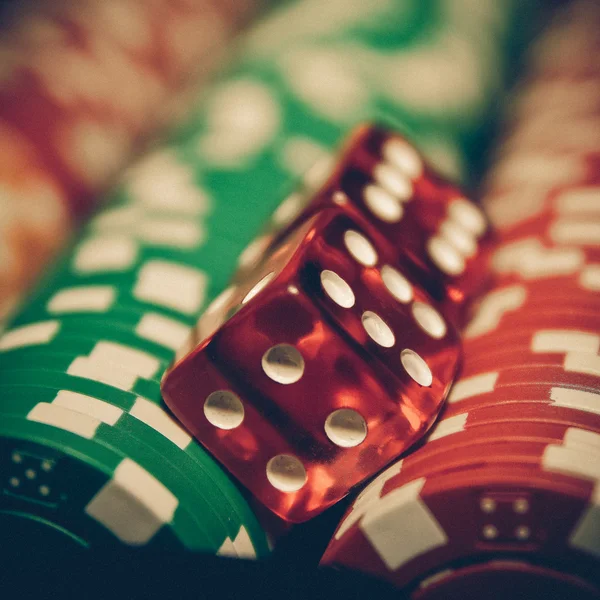 老式的骰子-赌场 — 图库照片
