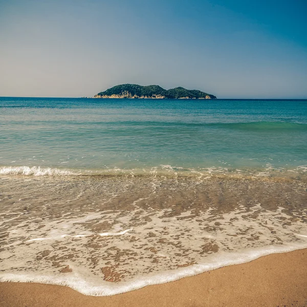 Playa de Dafni, isla de zakynthos - posavasos vintage — Foto de Stock