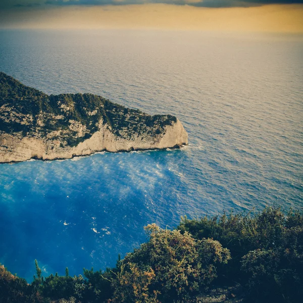 Spiaggia Navagio a Zante, Grecia - sottobicchiere vintage — Foto Stock