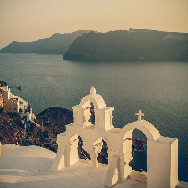 Vintage image of Oia village at Santorini island, Greece — Stock Photo, Image