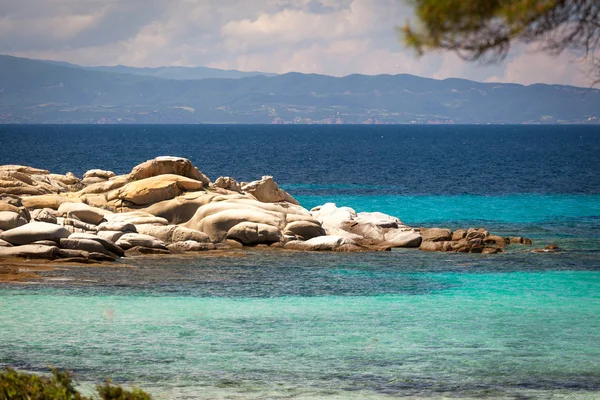 Vackra panorama karidi Beach i vourvourou, sithonia, gree — Stockfoto