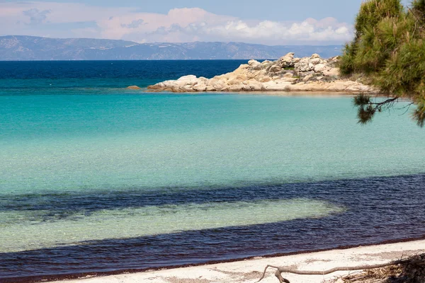 Vackra panorama karidi Beach i vourvourou, sithonia, gree — Stockfoto