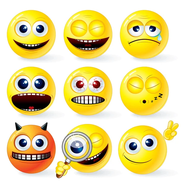 Cartoon Yellow Smileys — Stock Image Cartoon Yellow Smileys Royalty Free Stock Photos