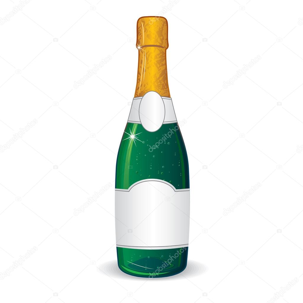 champagne bottle with blank label for your text stock vector