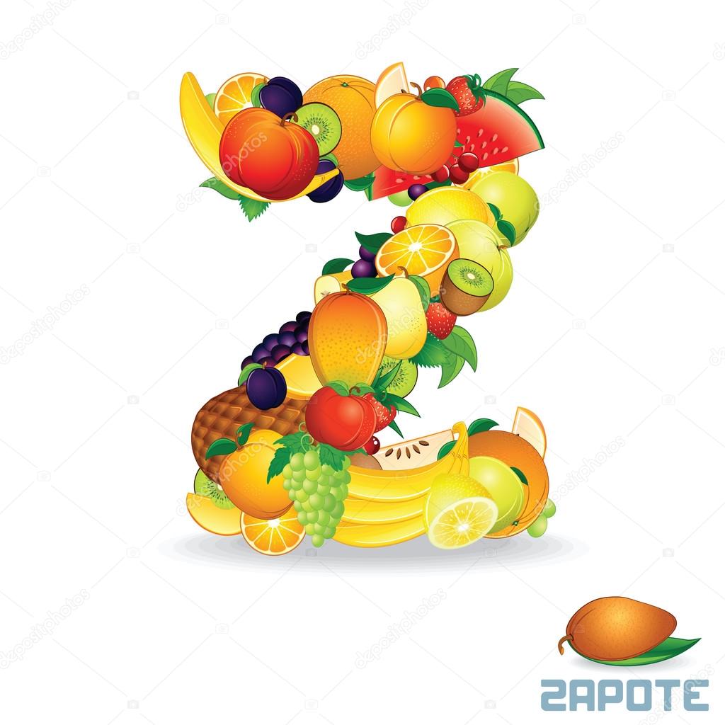 Vector Alphabet From Fruit. Letter Z — Stock Vector © PILart 23668541