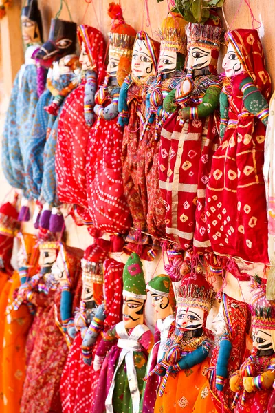 Marionnettes au marché de Jaisalmer Inde — Photo