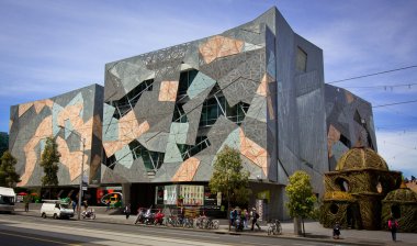 Melbourne, Avustralya - 29 Ekim: ikonik Federasyon Meydanı