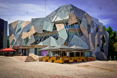 Melbourne, Avustralya - 29 Ekim: ikonik Federasyon Meydanı