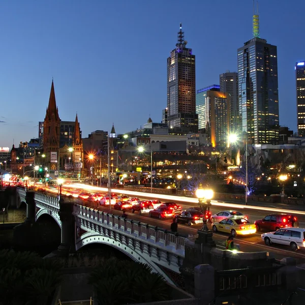 Мельбурн вночі — стокове фото