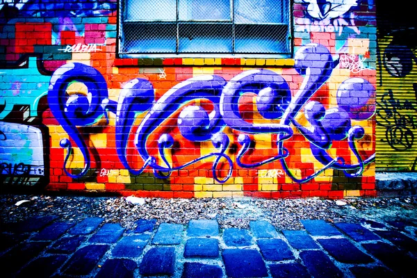 Melbourne - 29. juni: street art von unbekanntem künstler — Stockfoto
