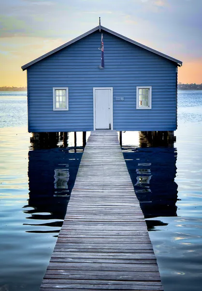 Blue Boathouse Perth Stock Photos Royalty Free Blue Boathouse