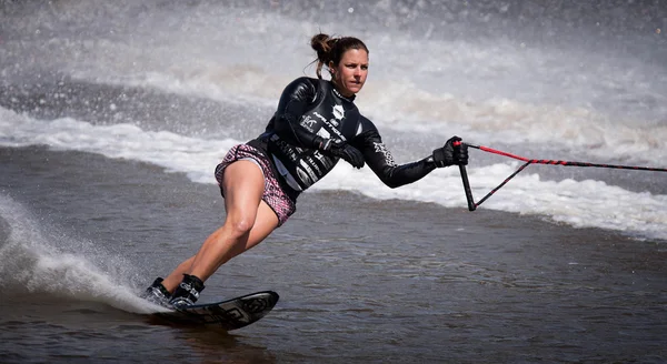 Melbourne, Austrálie - 11. března: regina jaquess v USA v případě slalomu na moomba masters — Stock fotografie