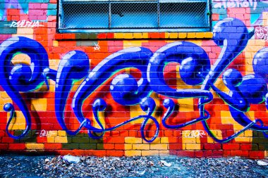 Melbourne - 29 Haziran: Street art tanımlanamayan sanatçı tarafından. Melbour