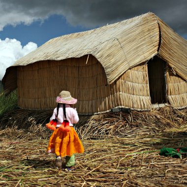lake titicaca Uros yüzen ada