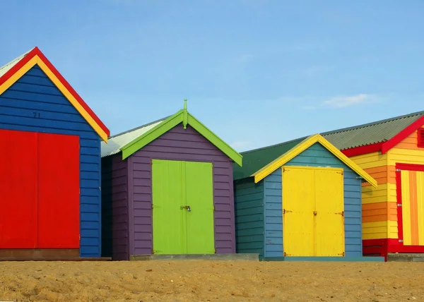 Fürdés a dobozok, a Brighton beach — Stock Fotó