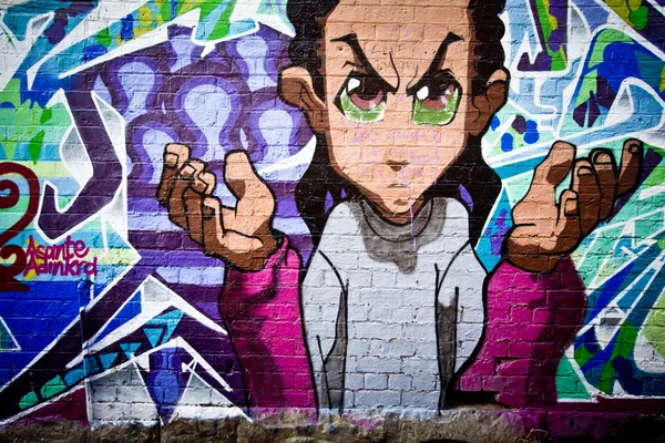 MELBOURNE - JUNE 29: Street art by unidentified artist. Melbour — Stock Photo, Image