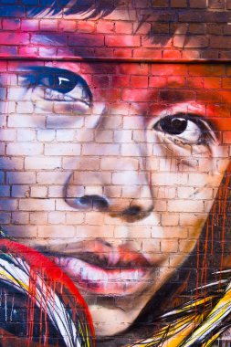 Melbourne - 29 Haziran: Street art tanımlanamayan sanatçı tarafından. Melbourn