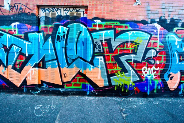Melbourne - 29 juni: Street art door onbekende kunstenaar. Melbour — Stockfoto