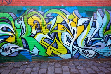 Melbourne - 29 Haziran: Street art tanımlanamayan sanatçı tarafından. Melbour