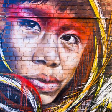 Melbourne - 29 Haziran: Street art tanımlanamayan sanatçı tarafından. Melbourne grafiti yönetim planı bir canlı kentsel kültür sokak sanatı önemini tanır