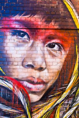 Melbourne - 29 Haziran: Street art tanımlanamayan sanatçı tarafından. Melbourne grafiti yönetim planı bir canlı kentsel kültür sokak sanatı önemini tanır
