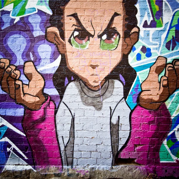 Melbourne - 29. juni: street art von unbekanntem künstler. melbourns Graffiti-Managementplan erkennt die Bedeutung der Street Art in einer lebendigen urbanen Kultur an — Stockfoto