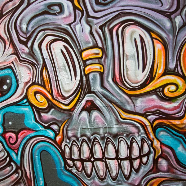 Melbourne - august 14: street art von unbekanntem künstler. melbourns Graffiti-Managementplan erkennt die Bedeutung der Street Art in einer lebendigen urbanen Kultur an — Stockfoto